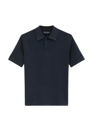 Marc OPolo Casual - Strick-Poloshirt regular Dark Navy - Gr. - XL