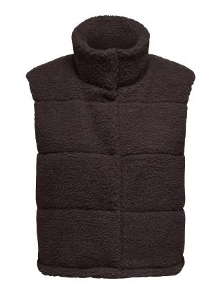 ONLY - ONLSANDRA TEDDY WAISTCOAT OTW NOOS Seal Brown - Gr. - L
