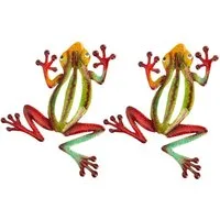 Geschenkestadl Tierfigur 2 Frösche glänzender Frosch Wandfigur Wanddeko 36cm Dekoration Deko (2 St)