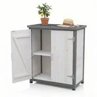 Mucola Garten-Geräteschrank Geräteschrank Gartenschuppen Gartenschrank Aufbewahrungsschrank, BxT: 75x40 cm, (Gerätehaus Gartenschrank Schrank), Dezente Panel-Optik in modernem weiß/grau