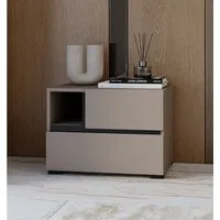 OTTO home Nachtkommode Cross, moderner griffloser Nachtschrank, Nachttisch, Nachtkonsole mit 2 Schubladen