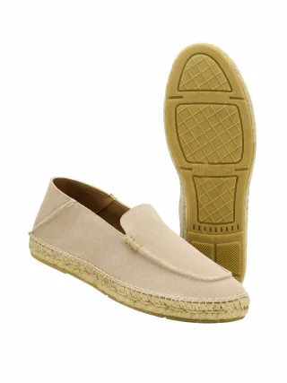 Espadrij Herren Espadrij Slipper Weiß Obermaterial: Rindleder