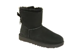 UGG 1016501 BLK Damen-Winterstiefel Mini Bailey Bow II schwarz Lammfell-Futter