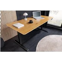 riess-ambiente Schreibtisch OAK DESK 120cm natur/schwarz-Eiche, stufenlos, höhenverstellbar, leise (Einzelartikel, 1-St), Anpassbarer Bürotisch - ideal für Arbeitszimmer, Praxis und Homeoffice