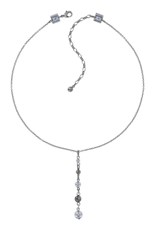 konplott - Collier - Pearl Shadow blau/grau