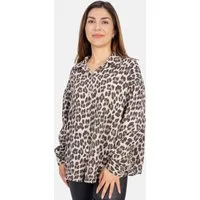Seasons of April Hemdbluse LEO QUEEN MUSSELIN OVERSIZED Oversized Musselin Bluse 100% Baumwolle, Leoparden Muster