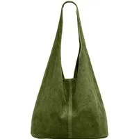 Caspar Schultertasche große Damen Wildleder Tasche Hobo Bag - CLASSIC LINE - Modell No.767, angenehm leicht, ohne Innenfutter, mit Sicherheitsfach, 100% Echtleder