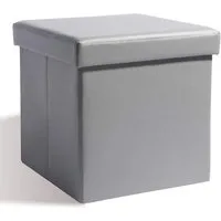 Zedelmaier Sitzbank mit Stauraum Fußbank klappbare Aufbewahrungsbox aus Leinen, belastbar bis 300 kg, als Fußbank, Nachttisch oder Sitzwürfel