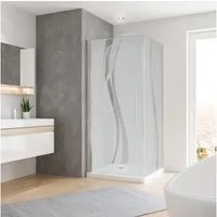 Schulte Eckdusche Drehtür, BxT: 90x90 cm, Sicherheitsglas, Dekor Liane 190 cm Höhe Seitenwand