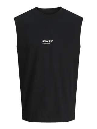JACK&JONES - JJESOHO SLEEVELESS TEE SN Black - Gr. - L