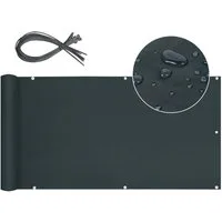 Sekey Balkonsichtschutz Sichtschutz Balkon ohne Bohren Balkonverkleidungen aus Oxford-Gewebe mit Ösen, Nylon Kabelbinder und Kordel