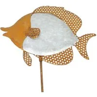 Home-trends24.de Gartenstecker Fisch Metall Rost Optik Höhe 113 cm Deko Garten Terrasse