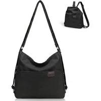 Zaewry Schultertasche Rucksack Tasche 3 in 1 Damen, Wasserdichte Nylon-Schultertasche (Kann als Rucksack, Umhängetasche oder Schultertasche getragen werden), Geeignet für Pendeln, Schule, Reisen und Einkaufen