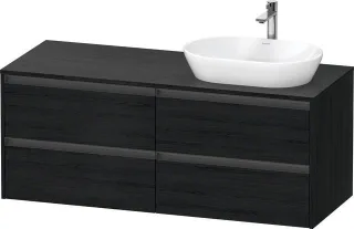 Duravit Ketho.2 Konsolenwaschtischunterbau wandhängend Eiche Schwarz Matt 1400x550x568 mm - K24898R1 K24898R16160000