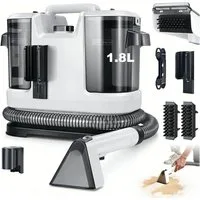 AKKEE Teppichreinigungsgerät Polsterreiniger Gerät, Tragbarer Teppichreiniger Waschsauger, 450 W, 1.8L