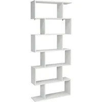COSTWAY Bücherregal, Standregal mit 6 Fächern, 20 kg/Ebene, 80x23x192cm, weiß