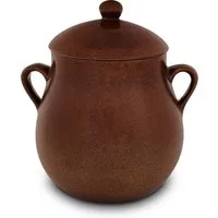 KERAZO Einmachglas 3L Rumtopf Einlegetopf Keramiktopf Mehrzwecktopf aus Steinzeug, braun, Keramik, Keramiktopf mit Henkel und Deckel