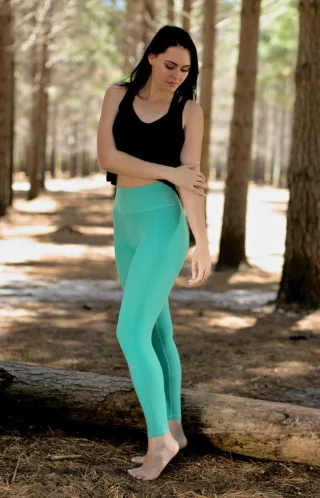 Damenleggings Seamless Damen Leggings Tights Türkis