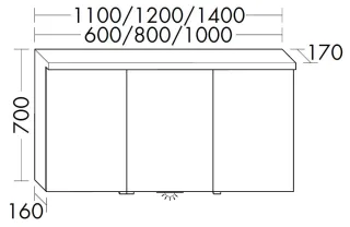 Burgbad Spiegelschrank Sys30 Preisgruppe 1 Aqua 700x1100x170 Rauchgrün Matt, SPQL110RF6917 SPQL110RF6917