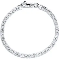 JEWLIX Königsarmband 925 Silberarmband: Königsarmband Silber 3,5mm - Länge wählbar KA0035