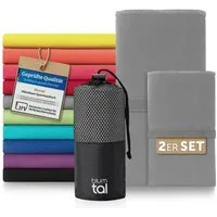 Blumtal Sporthandtuch Mikrofaser Handtücher Set, Mikrofaser (2-St), Ultra leicht, kompakt & schnelltrocknend