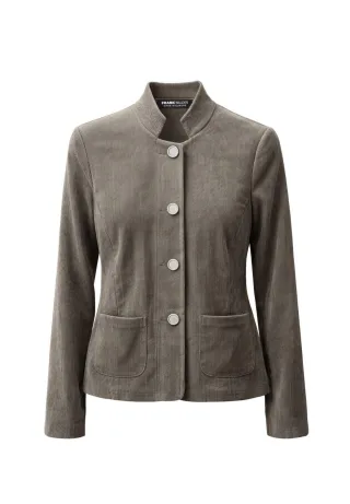 FRANK WALDER - Leichtjacke URBAN ESSENTIALS mit Knopfleiste taupe - Gr. - 40