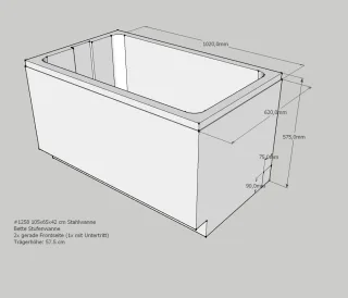 Neuesbad Wannenträger für Bette Stufenwanne 105x65 SW12066