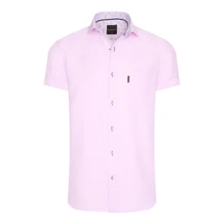 Cappuccino Italia Kurzarmbluse für Herren. Die Bluse ist aus 100% Baumwolle und hat eine normale Passform. Marke: Cappuccino ItaliaModellname: Kurzarmbluse UniKategorie: HerrenMaterialien: BaumwolleFarbe: rosa, weiß