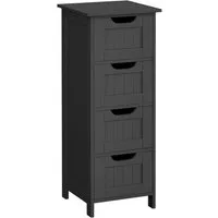 VASAGLE Badkommode Badezimmerschrank Badschrank Beistellschrank, mit 4 Schubladen