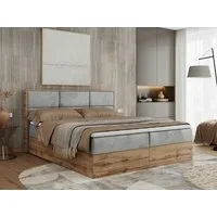 MKS MÖBEL Boxspringbett ALBERO 2 (Packung, Set, Polsterbett, T30-Schaum, Topper T25/Visco, Zwei Bettkästen), Doppelbett, mit Möbelplatten, Multipocket-Matratze, mit Kopfstütze