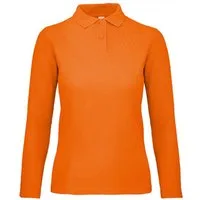 B&C Langarm-Poloshirt Damen Long Sleeve Polo ID.001 / 100 % Baumwollpiqué