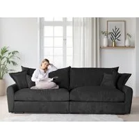 Home affaire Big-Sofa Finca XXL, B: 247 cm, 4 Zierkissen, Mega-Sofa, in Cord oder Chenille-Struktur, Federkern