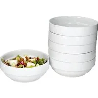 MamboCat Servierschale 6er Set Tommy Schale Ø17,5cm weiß 670ml Porzellan stapelbar, Porzellan