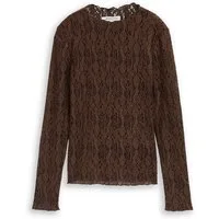 TOM TAILOR Langarmshirt lace longsleeve T-shirt 40514 cool dark brow