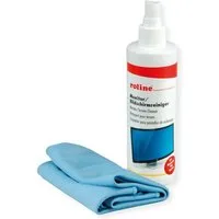 ROLINE Reinigungs-Set Bildschirmreiniger TFT inklusive Mikrofasertuch, 250 ml