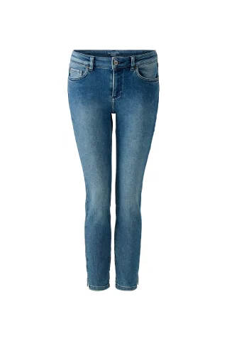 Oui - LOULUH Jeans low waist, skinny fit, cropped darkblue denim - Gr. - 38