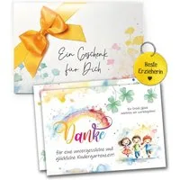TOBJA Grußkarten Abschiedsgeschenk Erzieherin Dankeschön Geschenk Kita, Danke Karte Schlüsselanhänger Geschenkumschlag