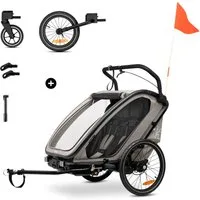 Hauck Fahrradkinderanhänger Bike N Walk Duo, für 2 Kinder, inkl. Deichsel