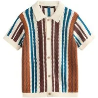 Next Polokragenpullover Gestricktes Polohemd mit Streifen (1-tlg)