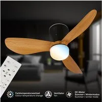 Briloner Leuchten LED Deckenleuchte mit Ventilator dimmbar CCT Deckenventilator mit Licht Schlafzimmer, LED fest integriert, CCT, 3000-6500K, 78x26 cm, Schlafzimmer, Wohnzimmer, Esszimmer, Flur, Küche
