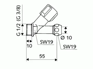 Schell Schrägsitzventil COMFORT 1/2"chrom kurze Bauform 059010699