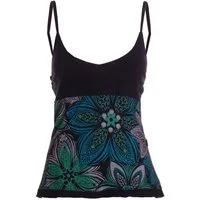 Vishes Shirttop Sommer Top Damen Hemdchen Träger Floral Bedruckt Baumwolle Alternative Mode, Boho, Hippie, Ethno, Festival