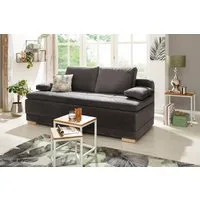 OTTO home Schlafsofa Berlin, B: 202 cm, Liegel. 158x200 cm, Bettfunktion, Bettkasten & 1 Zierkissen, Dauerschlafsofa mit Boxspring