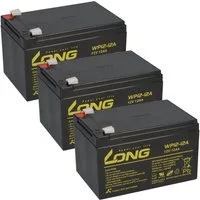 Kung Long Kompatibler Akku E Roller E Scooter Quad E Bike 36V 3x 12V 12Ah AGM Elektromobil-Akku