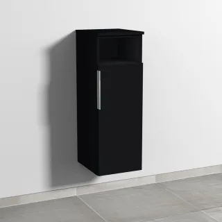 Sanipa 3way Mittelschrank mit 1 Tür und 1 offenem Fach, Schwarz-Matt, UF13108 UF13108