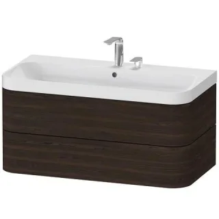 Duravit Happy D.2 Plus c-shaped Set wandhängend Nussbaum gebürstet Matt 975x490x480 mm - HP4348E6969 HP4348E6969