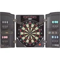 B Best Sporting Dartautomat Elektronische Dartscheibe Oxford 2.0 mit LED-Anzeige, Dartboard Kabinett mit Walnuss-Optik