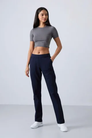 Hohe Taille Gerade Schnitt Sweatpants