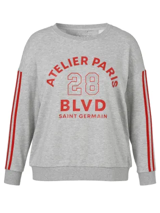 VIA APPIA DUE - Sweatshirt Rundhals 1/1 Arm Motiv silber/rot - Gr. - 52