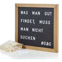 Goods+Gadgets Wandtafel Klemmbrett Buchstabentafel Memoboard für Notizen & Wanddekoration, (Rillentaffel, mit 134 Zeichen), Buchstabentafel Memoboard